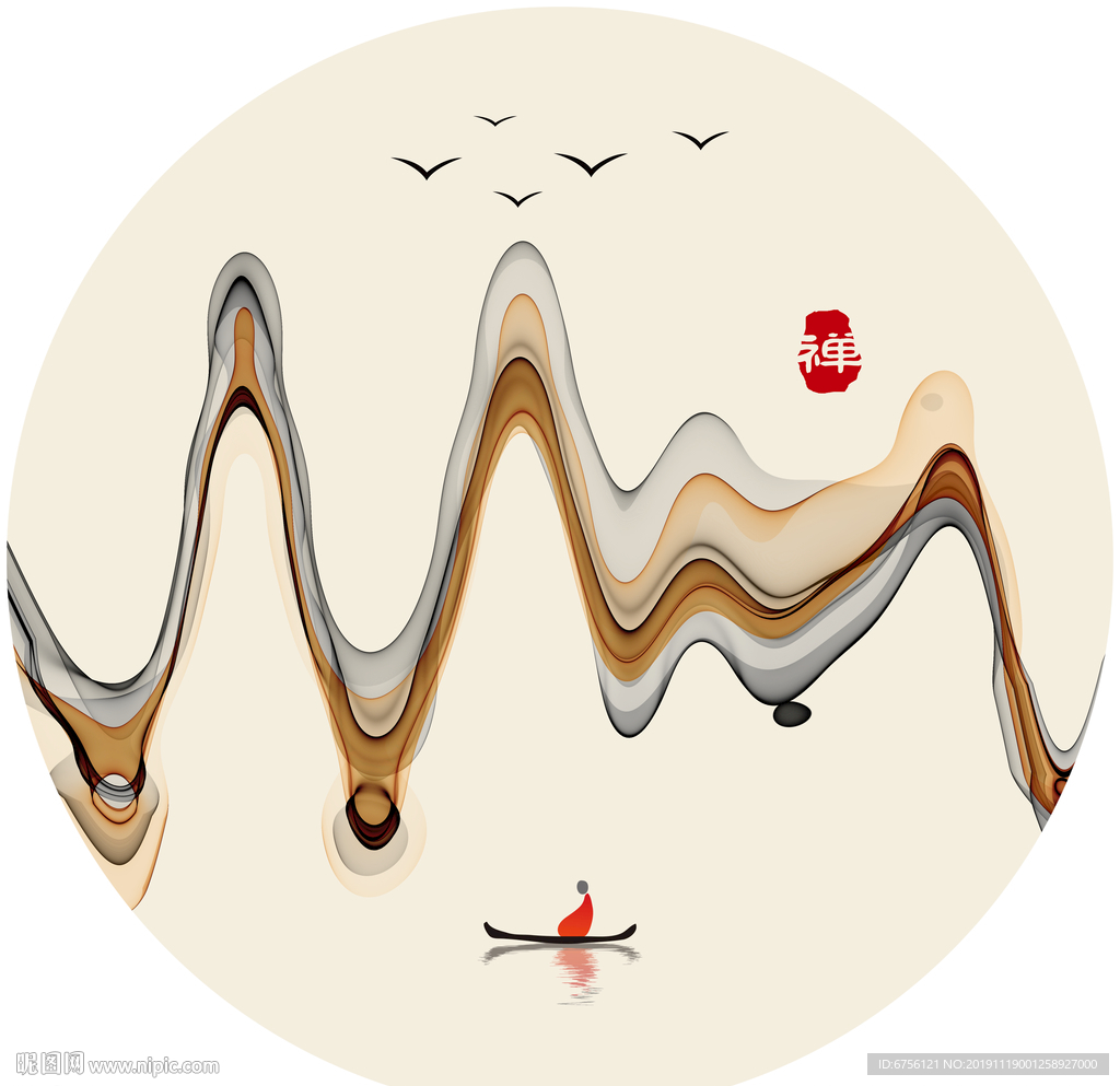 抽象意境水墨画禅境水墨