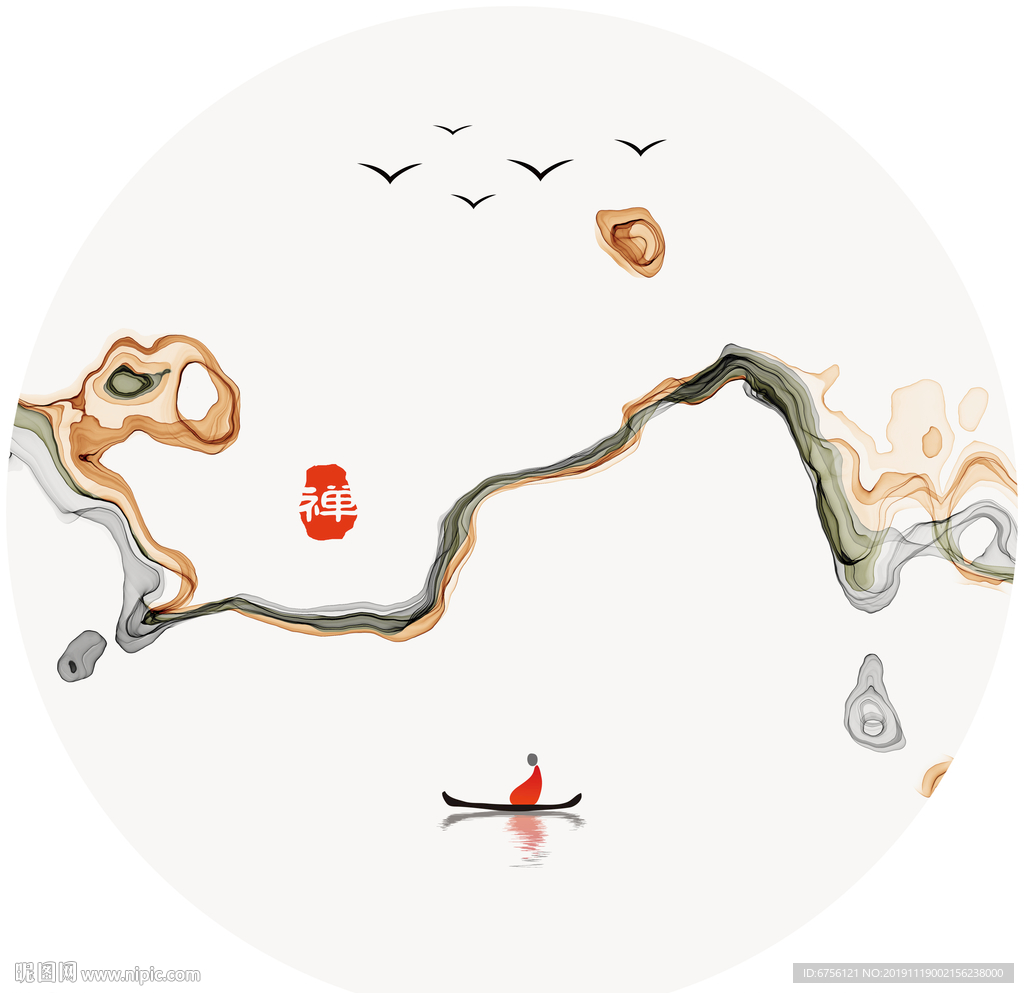 禅意水墨画装饰画