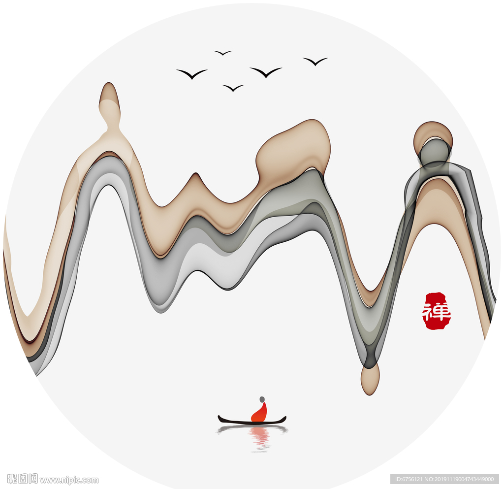 抽象意境水墨禅境水墨