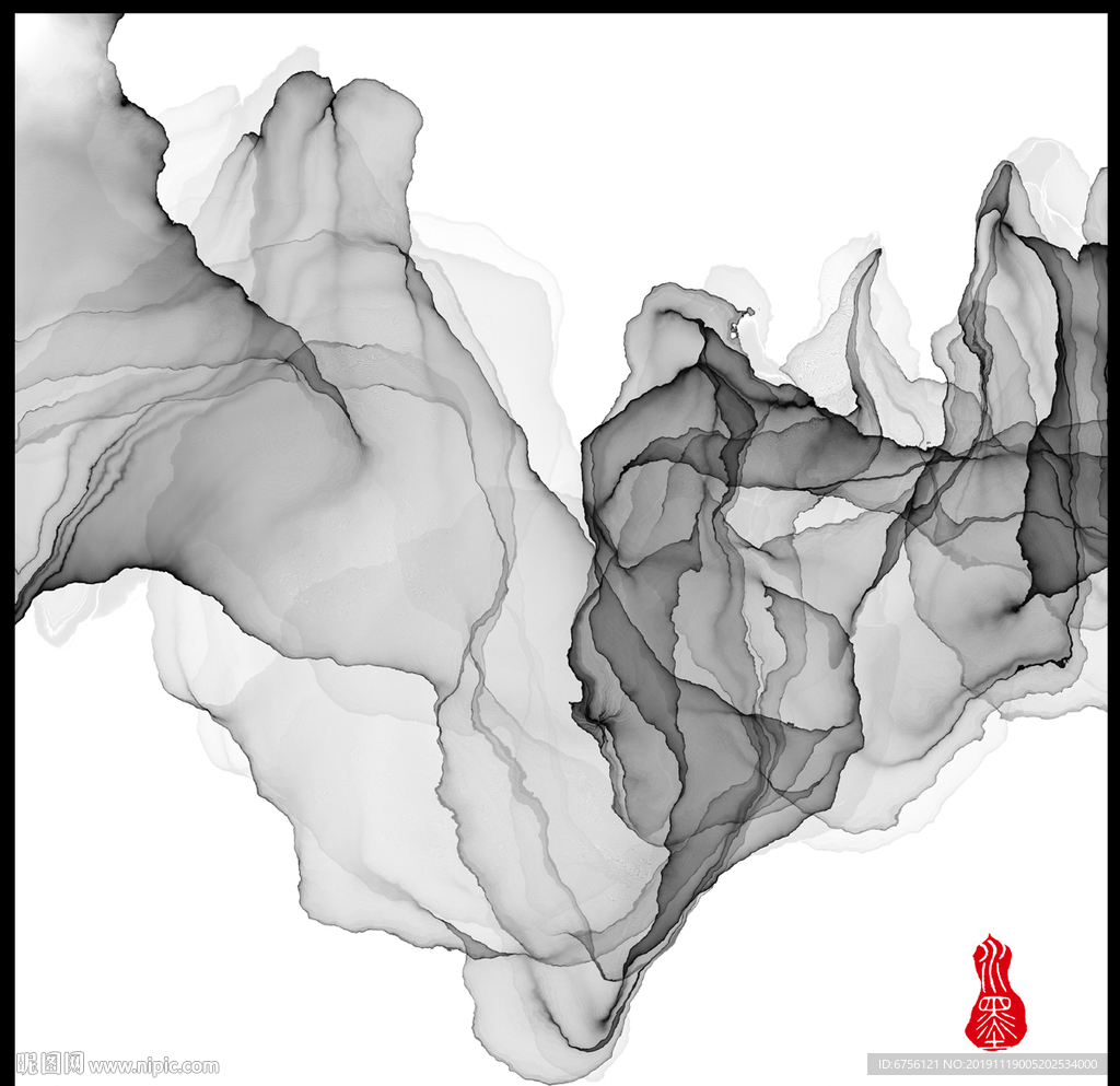 抽象禅意水墨画