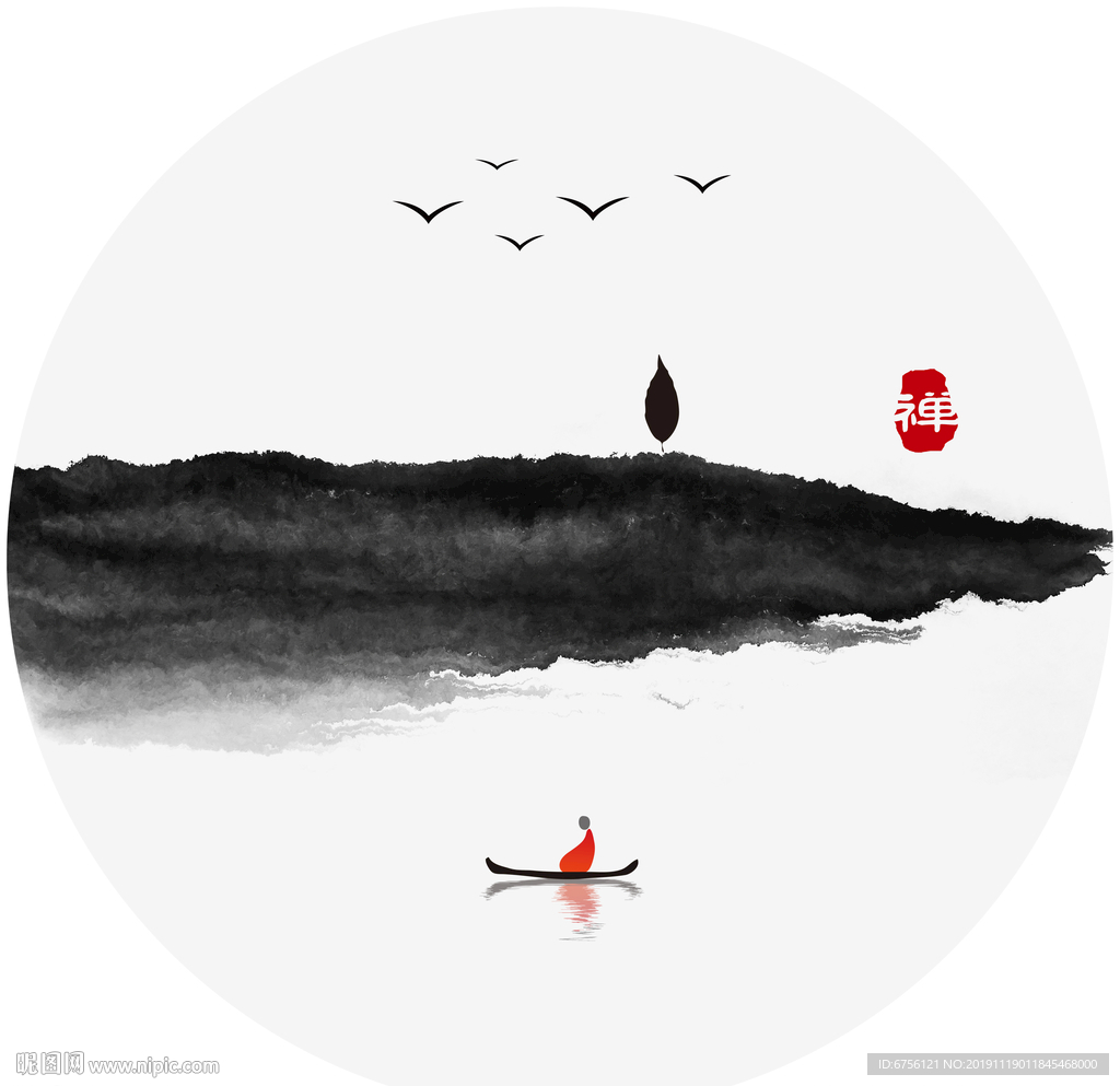 禅意水墨画装饰画