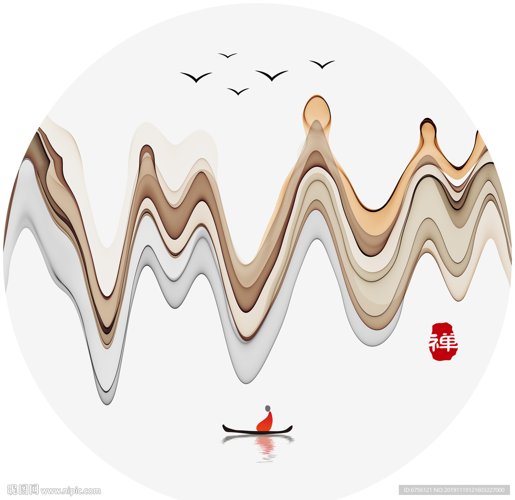 抽象画禅境装饰画