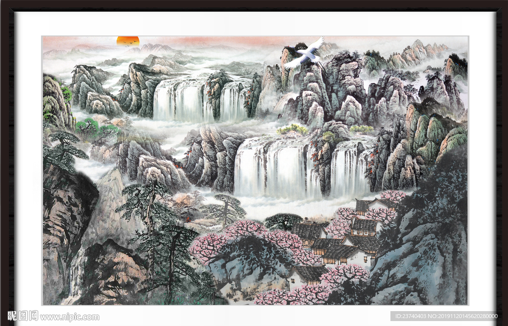 中堂画山水