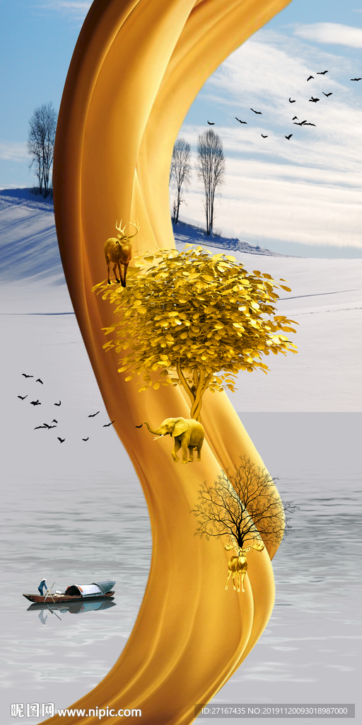 中式背景装饰画