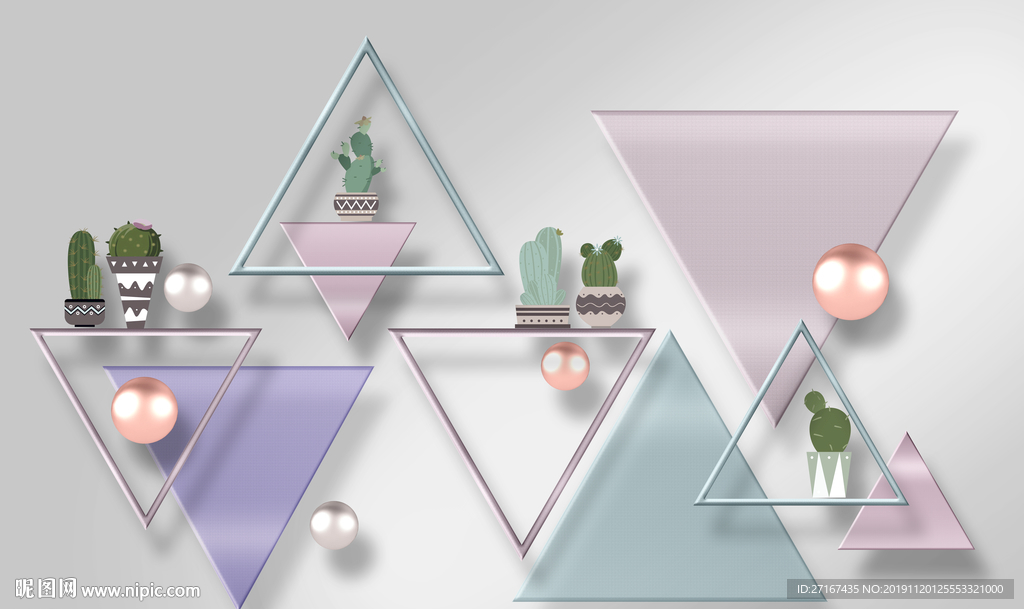 立体三角形背景图