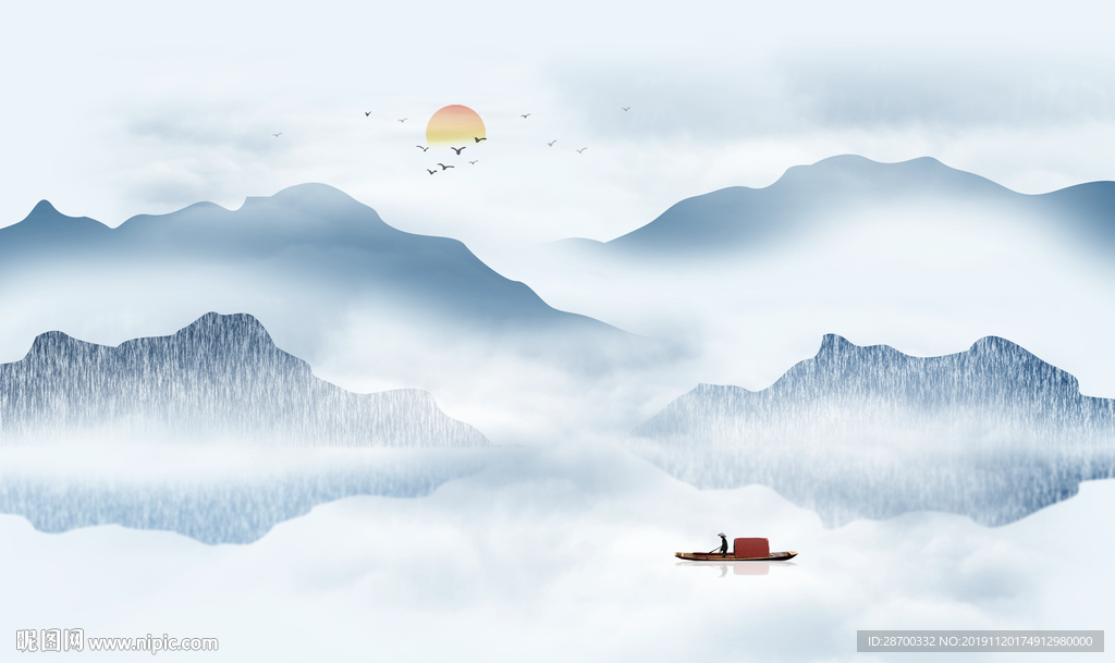高端水墨山水画