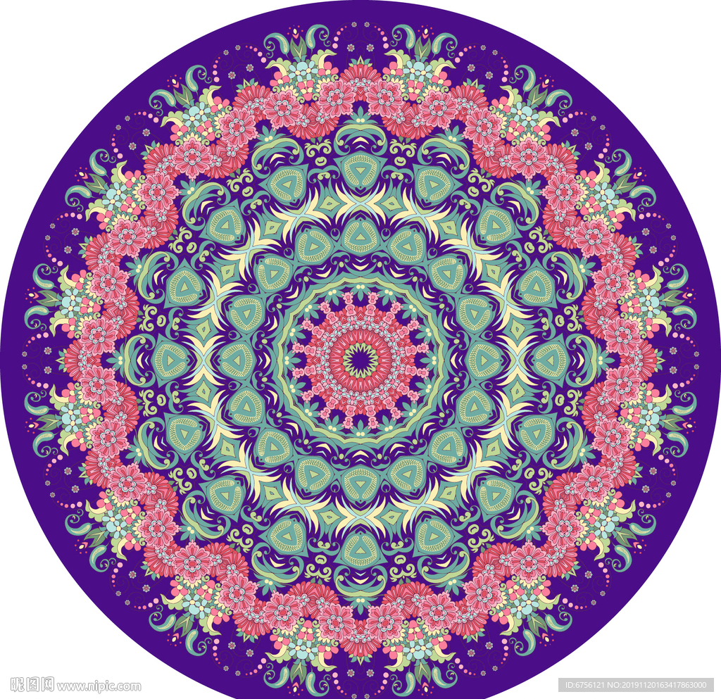地毯花纹背景矢量图案背景