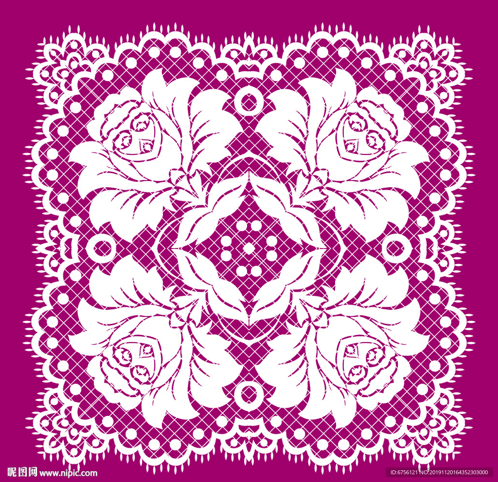 矢量花纹图案蕾丝花纹