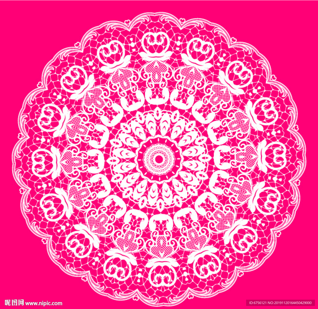 矢量蕾丝花纹图案