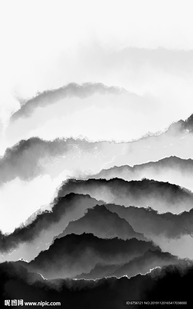抽象意境山川水墨装饰画