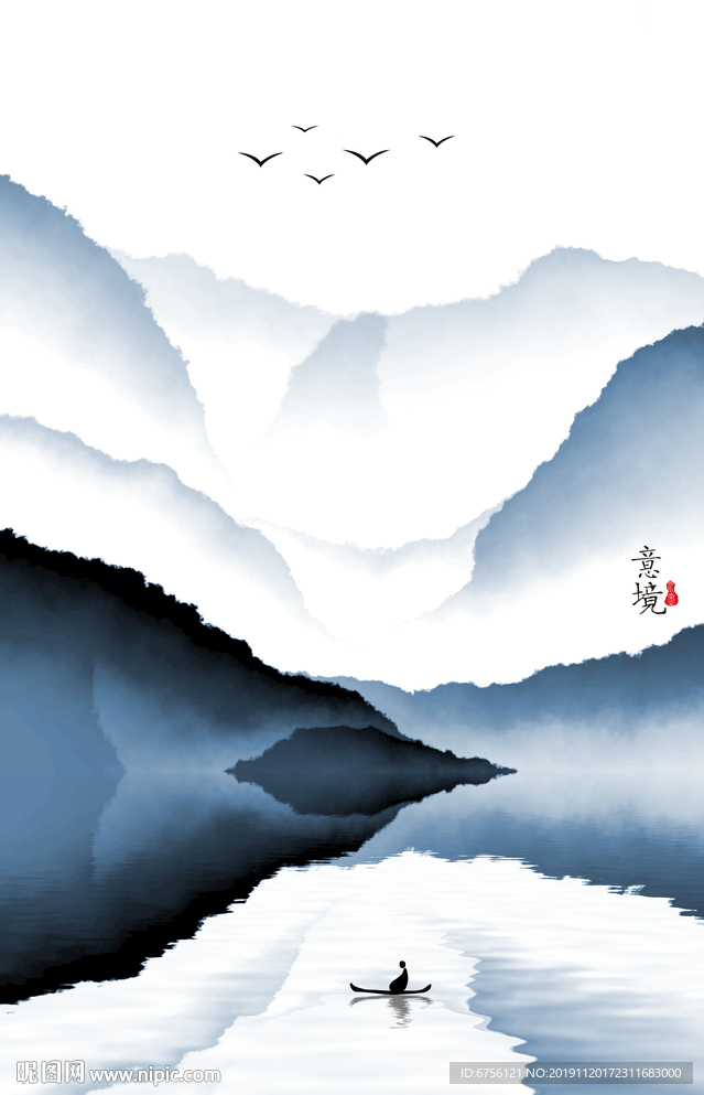 抽象山水装饰画