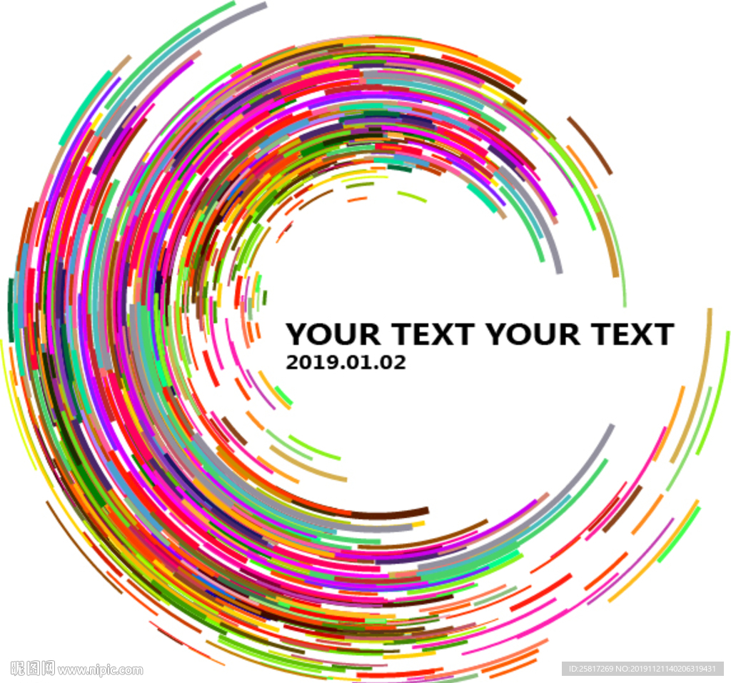 抽象多彩的漩涡形插画设计元素