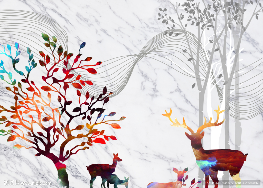 北欧装饰画背景墙