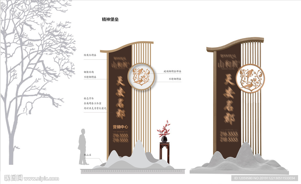 地产精神堡垒 地产导视牌