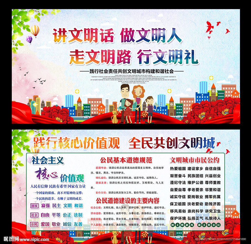 文明城市展板