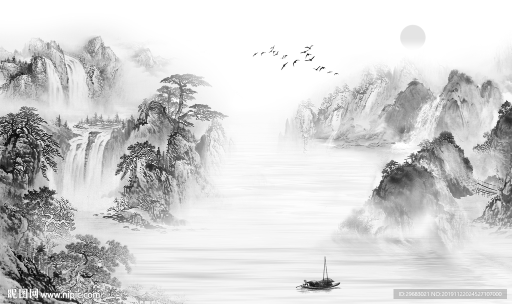 国画 新意境山水画 TIF分层