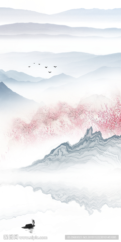 玄关爆款山水画 TIF分层