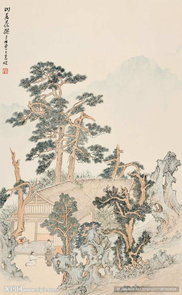 古典山水人文中式水墨装饰画