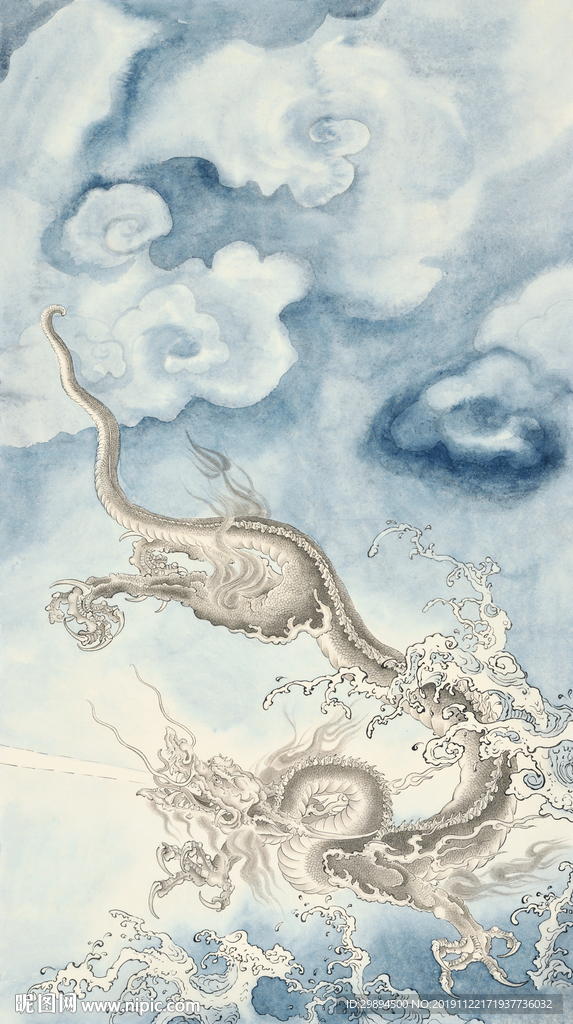 古典龙中式水墨装饰画