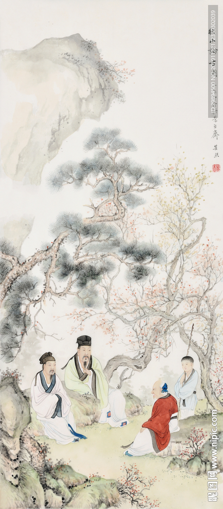 古典山水人物水墨画装饰画