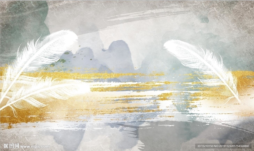 白色羽毛电视背景墙