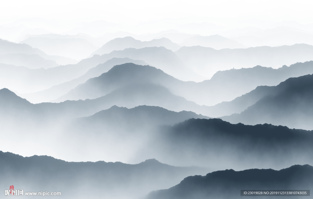 新中式水墨山水背景