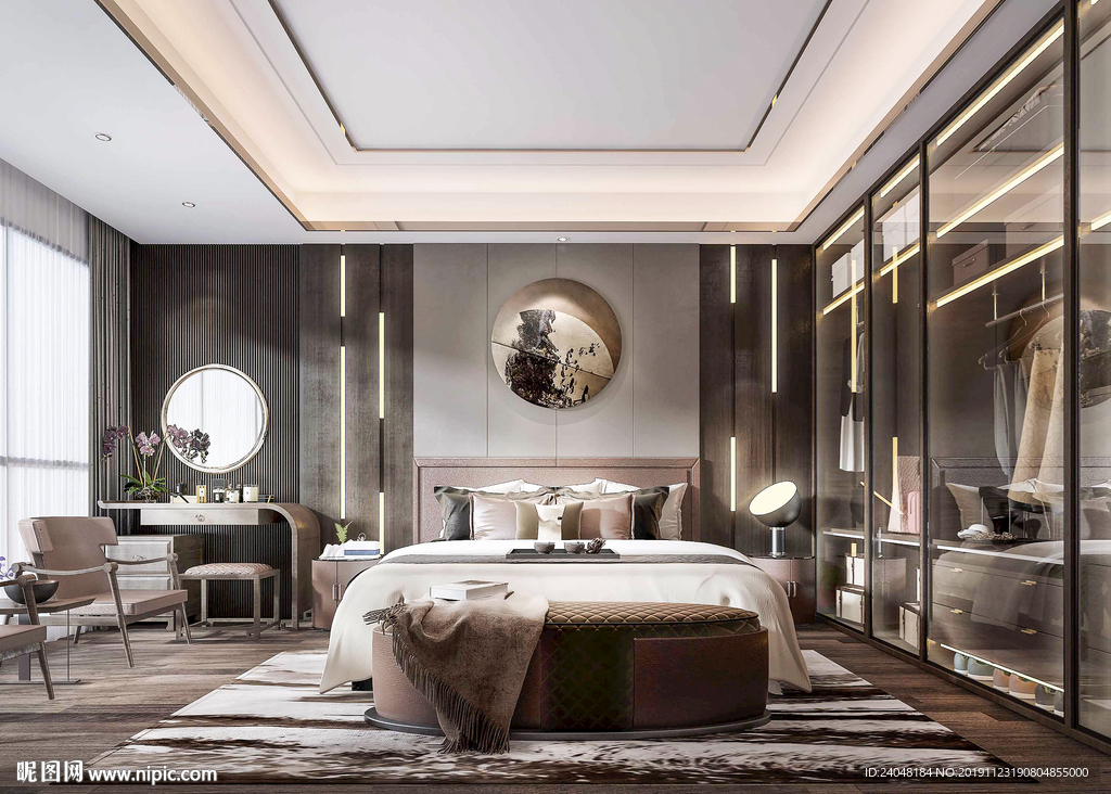 极简轻奢玻璃衣柜