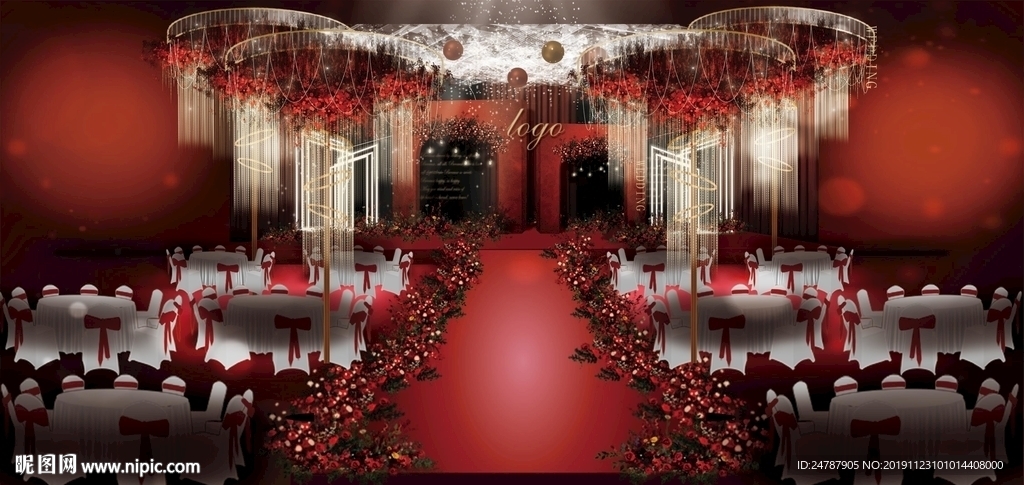 红黑造型婚礼效果图