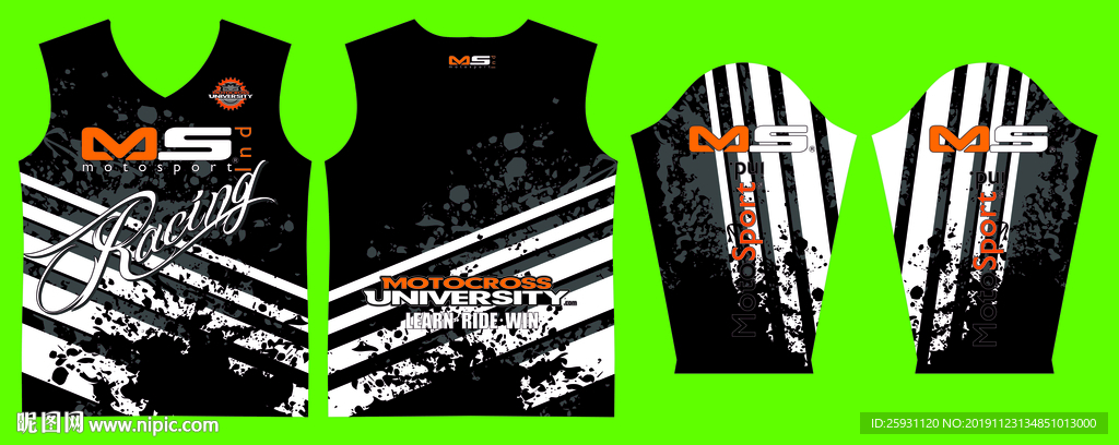 时尚流行运动服前后幅袖子款式图