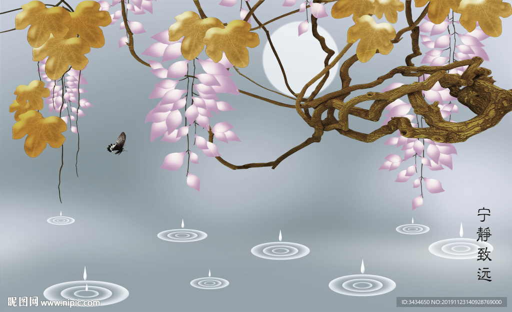 装饰画花藤   背景墙