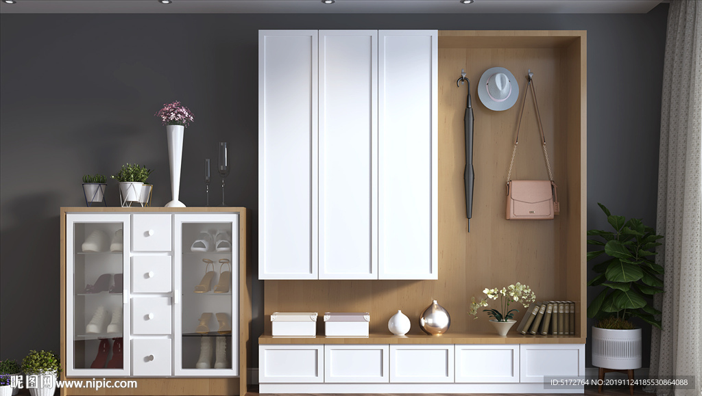 现代鞋柜3d模型