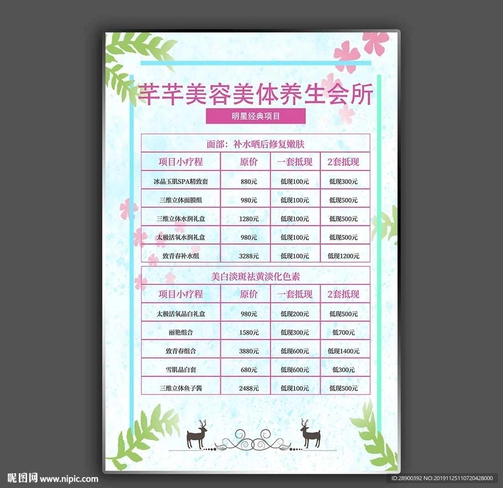 价目表