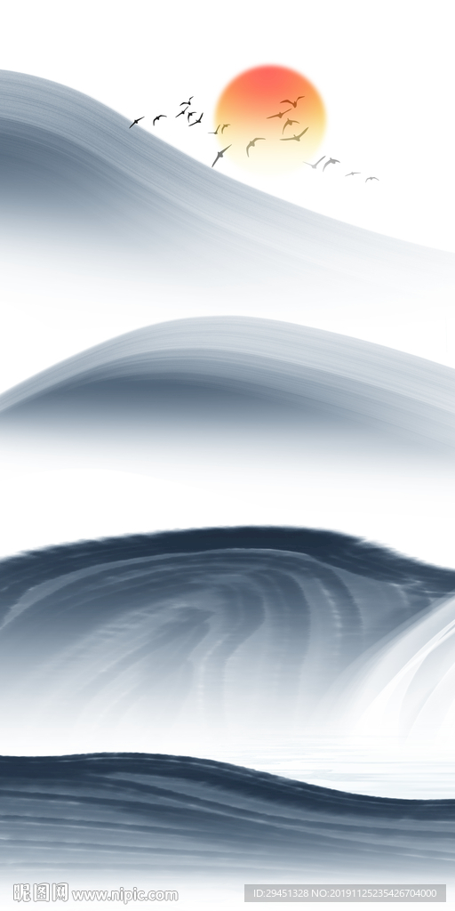 最新轻奢山水画 TIF分层