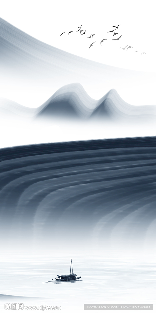 最新山水画玄关 TIF分层