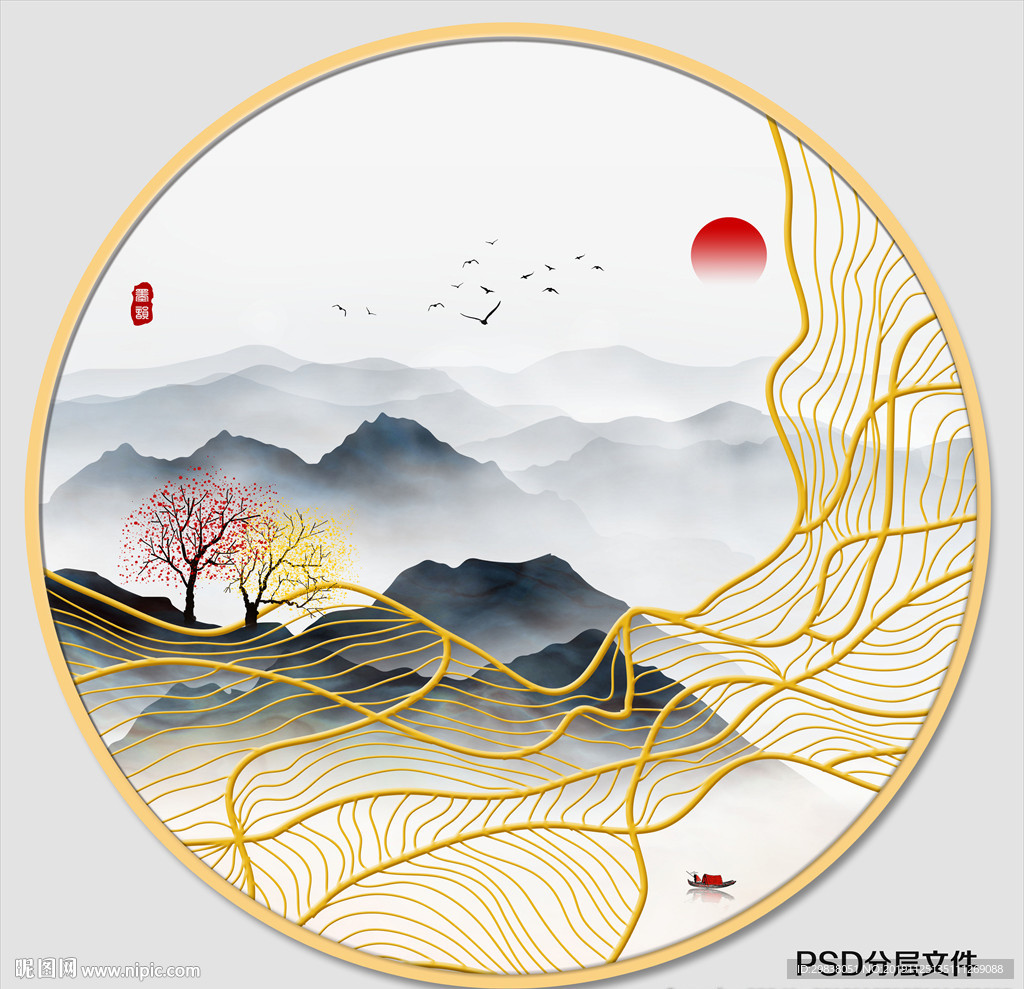 禅意山水画