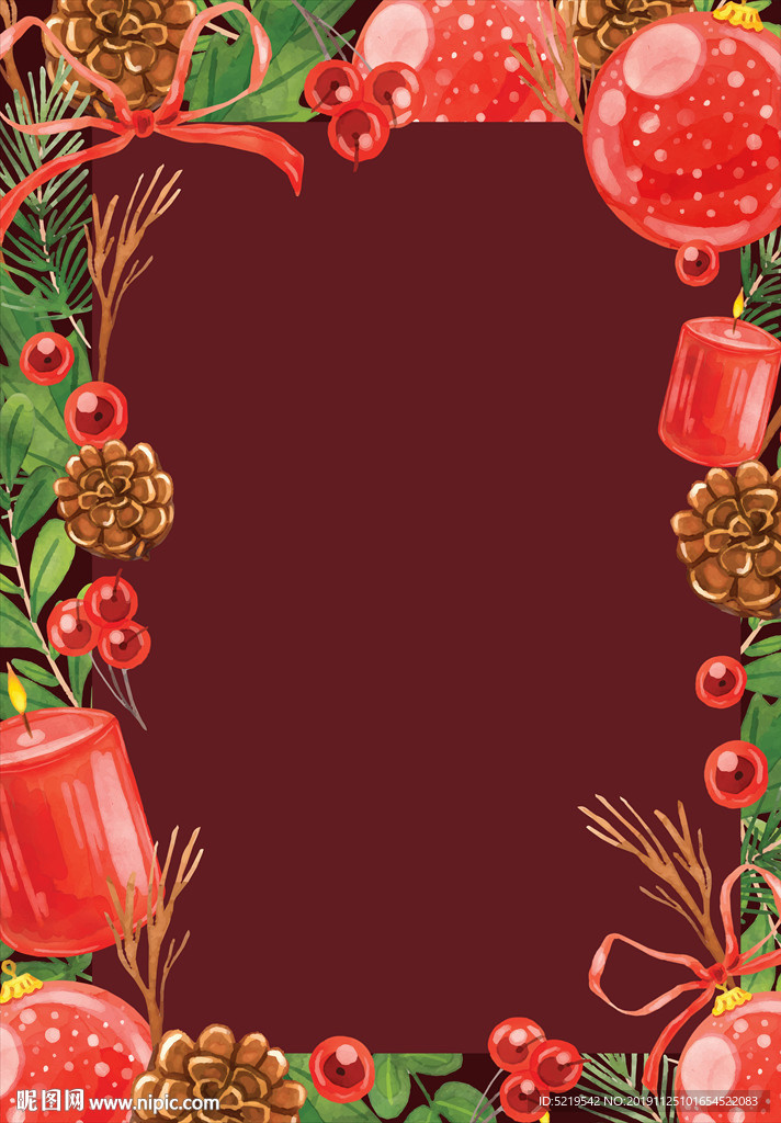 高清手绘分层圣诞节背景