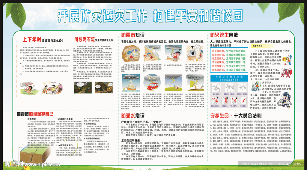 学校防溺水防灾宣传栏