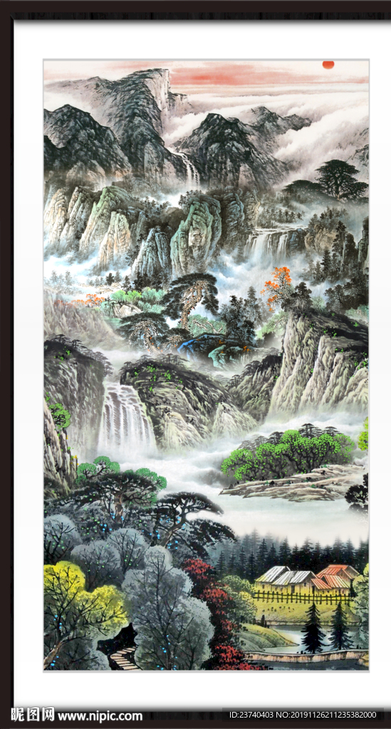 竖幅山水画