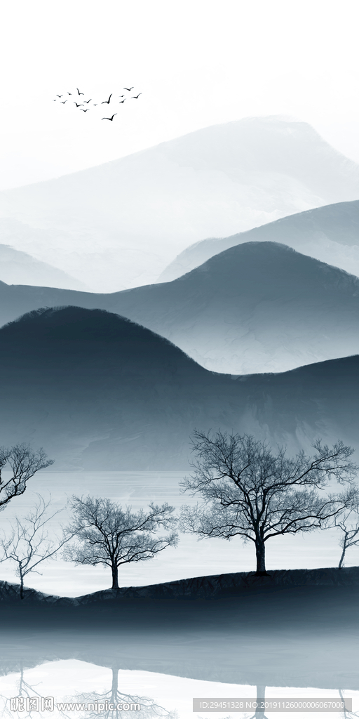 新品轻奢山水画 TIF分层