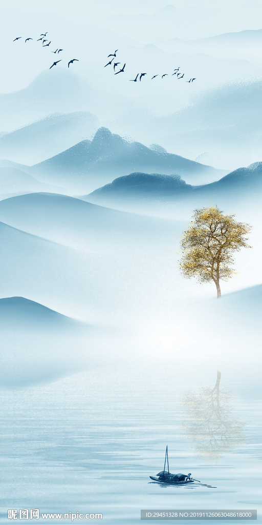 现代 山水画玄关 TIF分层