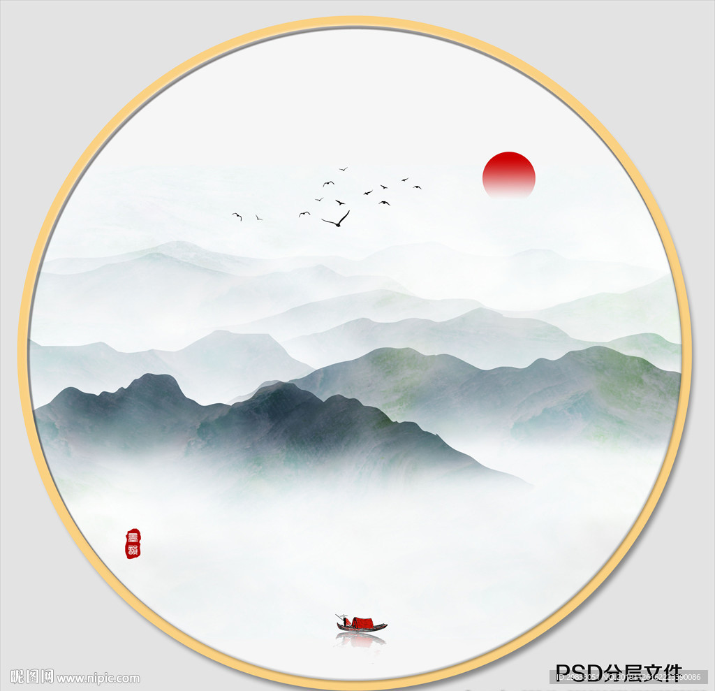 禅意山水画