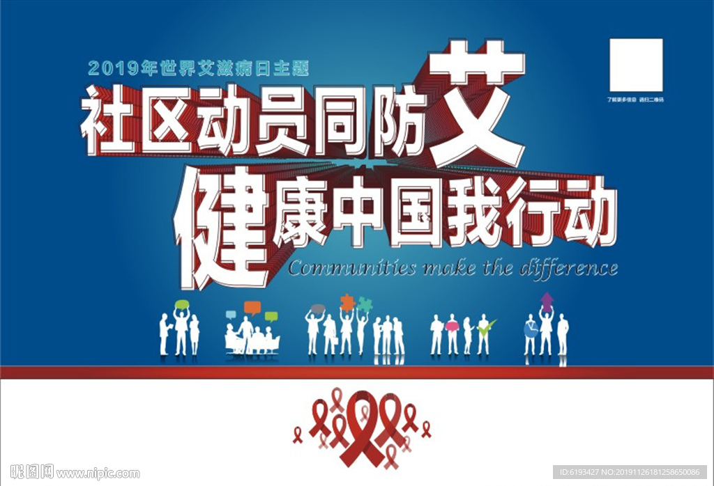 2019艾滋病宣传海报图片