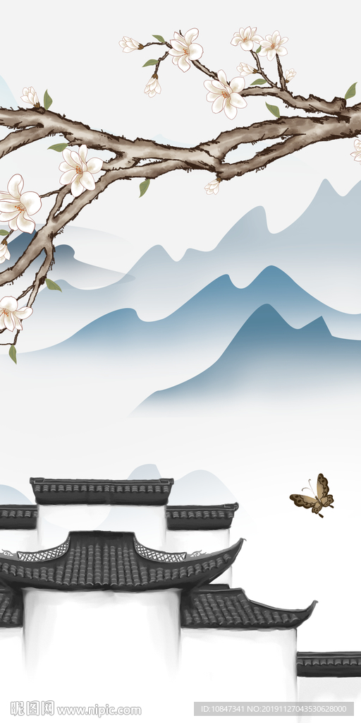 奢华玄关无框画 TIF分层