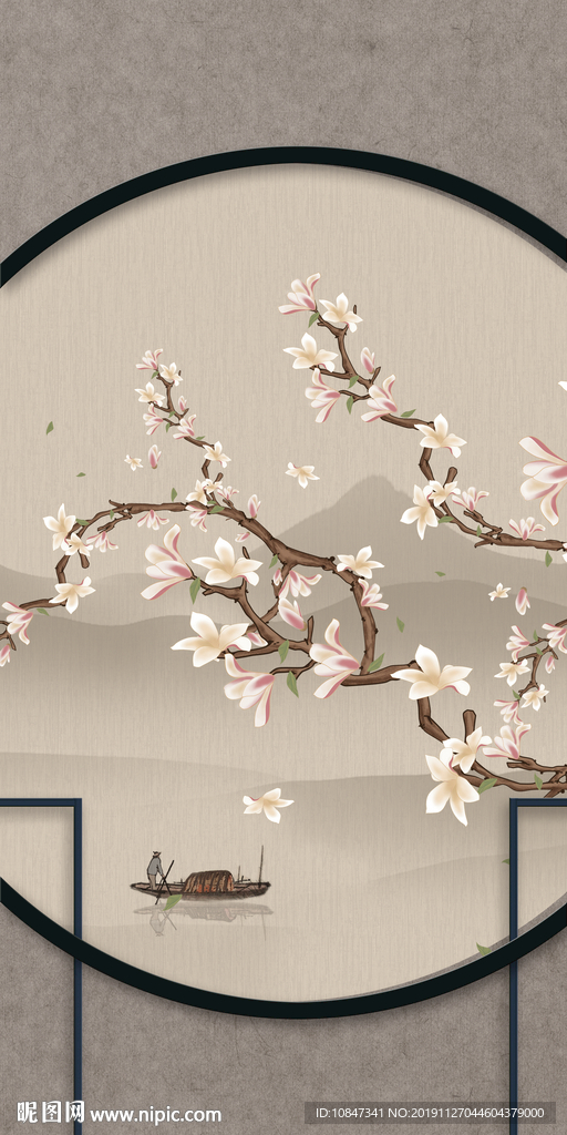 中式玄关画 TIF分层