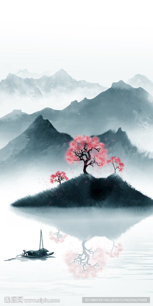 意境山水玄关风景 TIF分层