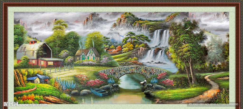 油画风景 风景画 山水风景画