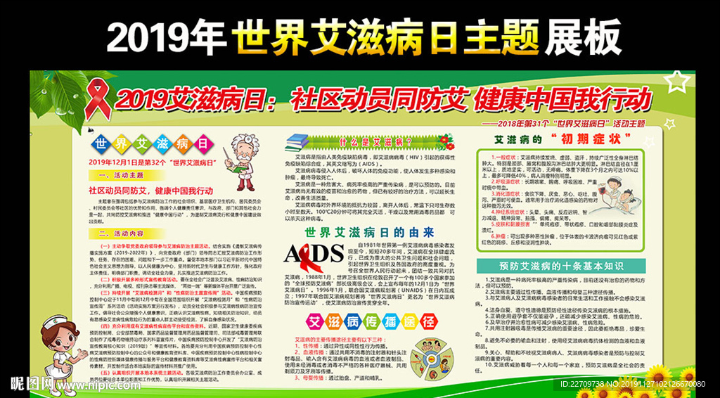 2019艾滋病宣传展板