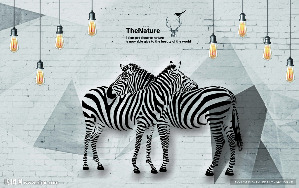 黑白斑马背景图片