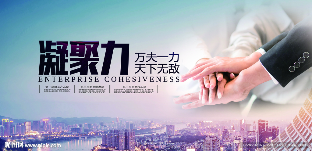 企业凝聚力企业文化展板