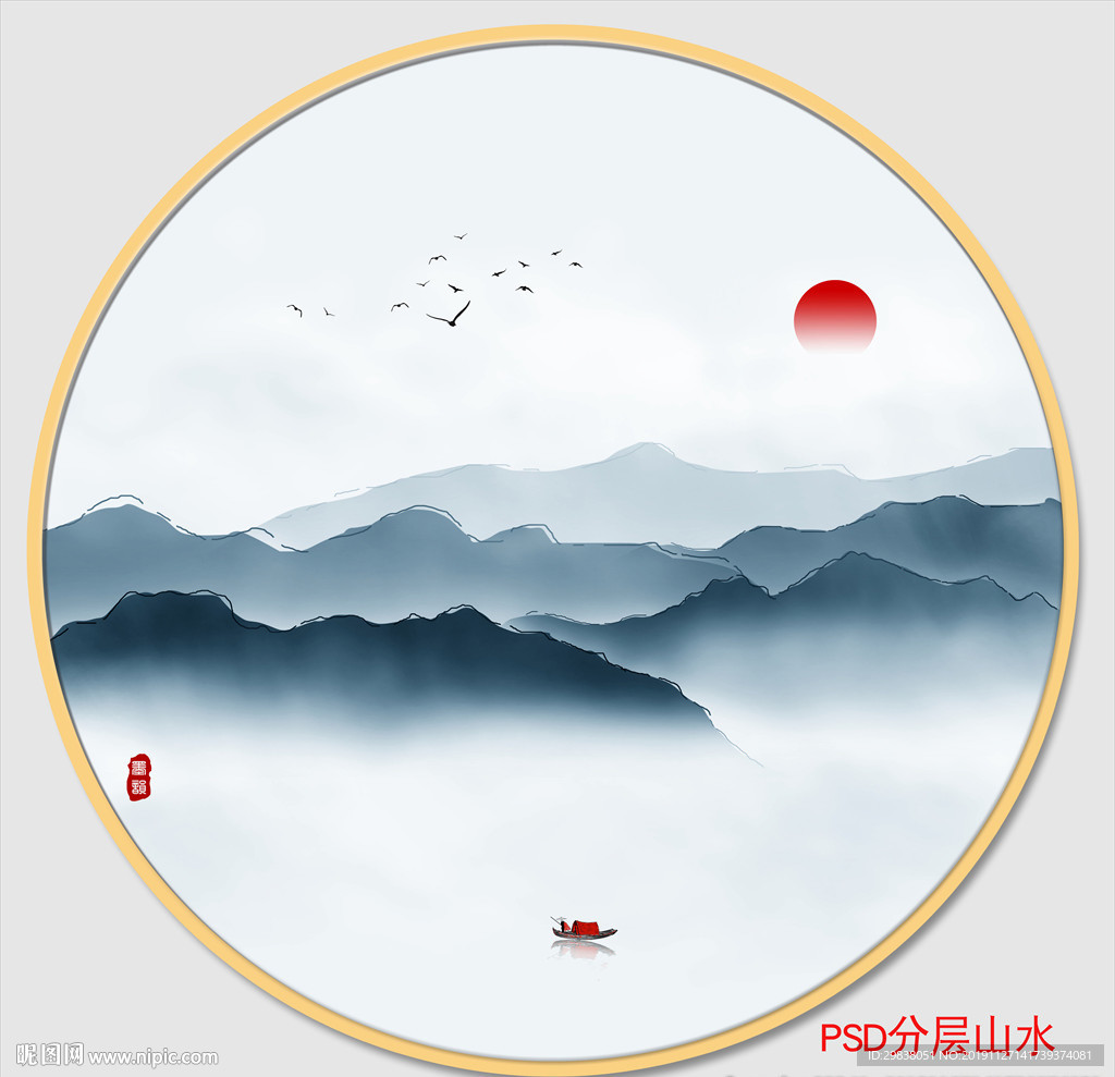 禅意山水画